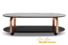 Bàn Trà bánh xe mặt gốm Ceramic-C21925 siêu bền nhập khẩu chính hãng