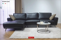 Bộ Sofa chất liệu da bò Ý nhập khẩu Divano L-840 màu đen dài 2,91m