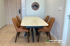 Bàn ăn thông minh kéo dài từ 1,3m đến 1,9m mặt đá Ceramic-DF107