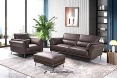 Ghế Sofa Góc chất liệu da bò Ý nhập khẩu Divano L-808 màu Nâu Dark Brown