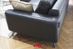 Bộ Sofa chất liệu da bò Ý nhập khẩu Divano L-840 màu đen dài 2,91m