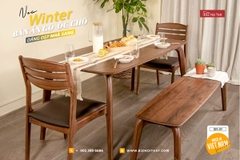 Bàn Ăn 100% Gỗ Óc Chó tự nhiên Winter