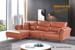 Ghế Sofa Góc chất liệu da bò Ý nhập khẩu Divano L-808 màu Nâu Dark Brown