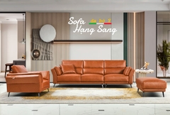 Bộ Sofa Văng chất liệu da bò Ý nhập khẩu Divano S-808 màu Camel