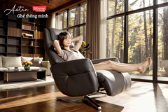 Ghế Sofa thông minh massage da bò thật ASTRO-288 màu xám