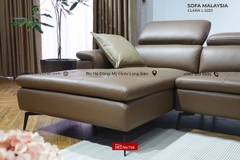 Bộ Sofa da bò nhập khẩu Malaysia L2223 thương hiệu Solotti màu camel