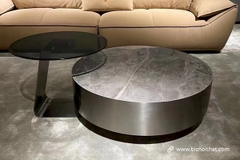 Bộ bàn Trà Mặt Đá Ceramic C8357 màu stone hình tròn nhập khẩu