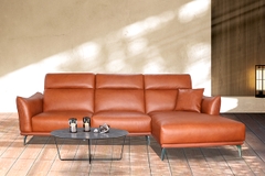 Ghế Sofa Góc chất liệu da bò Ý nhập khẩu Divano L-689 màu Camel