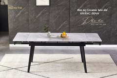 Bộ bàn ăn thông minh mặt đá Ceramic kéo dài Biz-2312 gồm 06 ghế