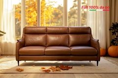 Bộ Sofa văng da bò nhập khẩu Full 100% da bò Divano S770 màu Nâu Champagne