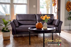 Ghế Sofa Văng chất liệu da bò Ý nhập khẩu Divano S-808 màu Nâu Dark Brown