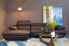 Ghế Sofa góc da bò Ý nhập khẩu Divano L430 màu Nâu Dark Brown