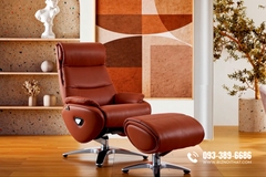 Ghế Sofa đơn thư giãn  chỉnh cơ thông minh da bò Italia nhập khẩu ASTRO-139 màu đỏ
