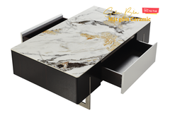 Bàn Trà Mặt Đá Ceramic-C21937B màu vân đá stone cao cấp nhập khẩu