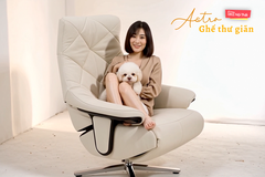 Ghế Sofa thông minh da bò thật nhập khẩu thương hiệu ASTRO 268 màu Oatmeal