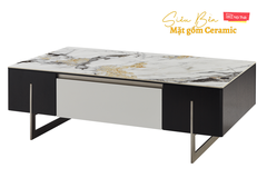 Bàn Trà Mặt Đá Ceramic-C21937B màu vân đá stone cao cấp nhập khẩu