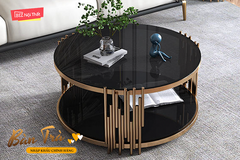 Bàn Trà Phòng Khách Tròn Mặt Kính Cường Lực C8052