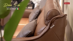 Bộ Sofa văng da bò nhập khẩu Full 100% da bò Divano S770 màu Nâu Champagne