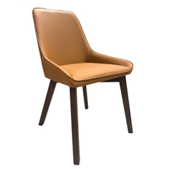 Ghế ăn da cao cấp Alva màu camel nhập khẩu chân gỗ sồi