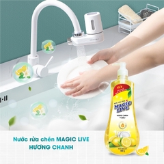 Nước rửa chén bát hương chanh sả Magic Live diệt 99% vi khuẩn, các mùi khó chịu