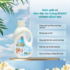 Nước Giặt xả hương nắng mai 6in1 Scanly giúp giữ màu bền bỉ, Thơm ngát cả ngày dài