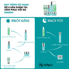 Bộ 06 sản phẩm tái sinh, phục hồi da căng bóng Sennio - SENNIO SNO 833