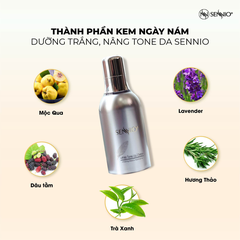 Bộ 2 sản phẩm dưỡng trắng da mờ thâm nám, tàn nhang, chống lão hoá ban ngày Sennio SNO 660-21