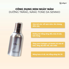 Bộ 2 sản phẩm kem dưỡng trắng da mờ thâm nám, tàn nhang, ngăn tăng sắc tố melanin ngày đêm Sennio Set 2 SNO 660-23