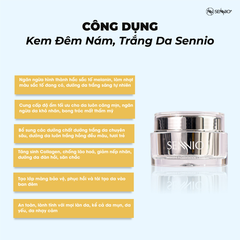 Bộ 2 sản phẩm kem dưỡng trắng da mờ thâm nám, tàn nhang, ngăn tăng sắc tố melanin ngày đêm Sennio Set 2 SNO 660-23