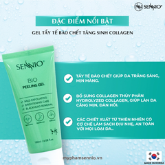 Gel tẩy tế bào chết mặt bổ sung Premium Collagen Peeling làm sạch sâu, phù hợp cho da dầu mụn 180ml  Sennio SNO 844