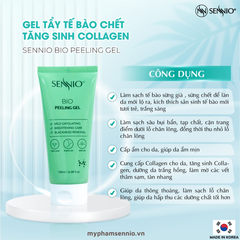 Gel tẩy tế bào chết mặt bổ sung Premium Collagen Peeling làm sạch sâu, phù hợp cho da dầu mụn 180ml  Sennio SNO 844