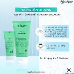 Gel tẩy tế bào chết mặt bổ sung Premium Collagen Peeling làm sạch sâu, phù hợp cho da dầu mụn 180ml  Sennio SNO 844
