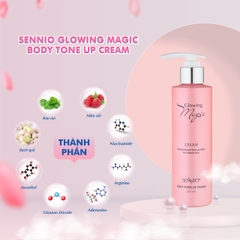 Kem body Sennio Glowing Magic Body Tone Up Cream dưỡng trắng da toàn thân 200ml SNO 502