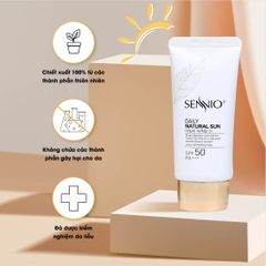 Kem chống nắng trắng da Sennio Daily Natural Cream SPF 50 PA+++ kiềm dầu phù hợp cho da dầu mụn 50ml SNO 803