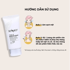 Kem chống nắng kiềm dầu Sennio Tone Up Base Sun Cream SPF50 PA+++ dưỡng trắng cho da dầu mụn  50ml SNO 802