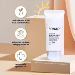 Kem chống nắng kiềm dầu Sennio Tone Up Base Sun Cream SPF50 PA+++ dưỡng trắng cho da dầu mụn  50ml SNO 802