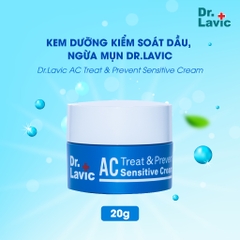 Kem dưỡng ẩm ngừa mụn Dr.Lavic AC Treat & Prevent Sensitive Cream kiềm dầu, chống tái phát mụn 20g DR959