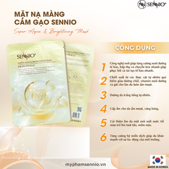 Mặt nạ màng cám gạo lên men Dưỡng Da Cấp ẩm Sennio Supper Aqua & Brightening Mask 23ml SNO 841