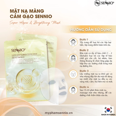 Mặt nạ màng cám gạo lên men Dưỡng Da Cấp ẩm Sennio Supper Aqua & Brightening Mask 23ml SNO 841