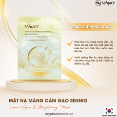 Mặt nạ màng cám gạo lên men Dưỡng Da Cấp ẩm Sennio Supper Aqua & Brightening Mask 23ml SNO 841