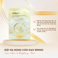 Mặt nạ màng cám gạo lên men Dưỡng Da Cấp ẩm Sennio Supper Aqua & Brightening Mask 23ml SNO 841