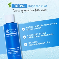 Nước hoa hồng ngừa mụn Dr.Lavic AC Treat & Prevent Toner Exfoliating kiểm soát dầu chống tái phát mụn 180ml DR957