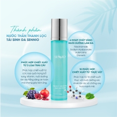 Bộ đôi dưỡng da làm sạch tái sinh da tăng sinh collagen cho da - Combo xanh gel tẩy tế bào chết nước hoa hồng Sennio