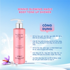 Serum dưỡng trắng da toàn thân Sennio Glowing Magic Shower sữa dưỡng thể body ma thuật 200ml SNO501