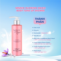 Serum dưỡng trắng da toàn thân Sennio Glowing Magic Shower sữa dưỡng thể body ma thuật 200ml SNO501