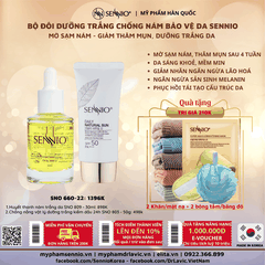 Bộ 2 sản phẩm dưỡng trắng da bảo vệ da mờ thâm nám, tàn nhang, ngăn tăng sắc tố melanin ngày Sennio Set 2 SNO 660-22