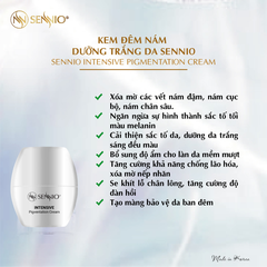 Bộ 2 sản phẩm dưỡng trắng da mờ thâm nám, tàn nhang, chống lão hoá ban đêm Sennio  Set 2 SNO 660-24