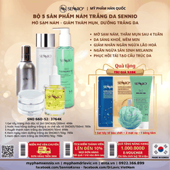 Bộ 5 sản phẩm nám trắng da sennio mờ sạm nám - giảm thâm mụn, dưỡng trắng da  - Intensive Pigmenttation Treatment Set 5  - SENNIO SNO 660-52