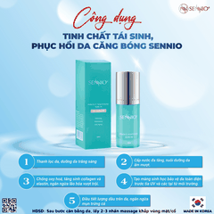 Bộ 4 sản phẩm tái sinh phục hồi da căng bóng sennio khôi phục cấu trúc da - giảm nhăn - tăng sinh collagen ban ngày Sennio