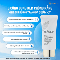 Bộ 4 sản phẩm tái sinh phục hồi da căng bóng sennio khôi phục cấu trúc da - giảm nhăn - tăng sinh collagen ban ngày Sennio
